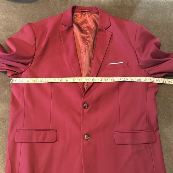 Men’s Slim Fitting Suit Jacket Blazer Two Button Notched Lapels Size 42 - Picture 6 of 11